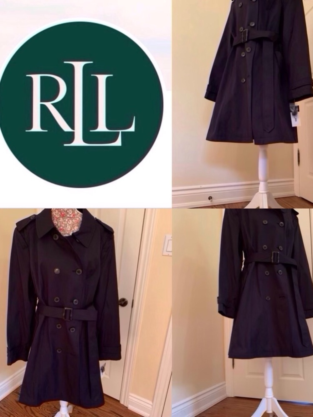 Host Pick ✨🔥NWT Ralph Lauren  Double-Brest Trench Coat  Dark Blue XX…